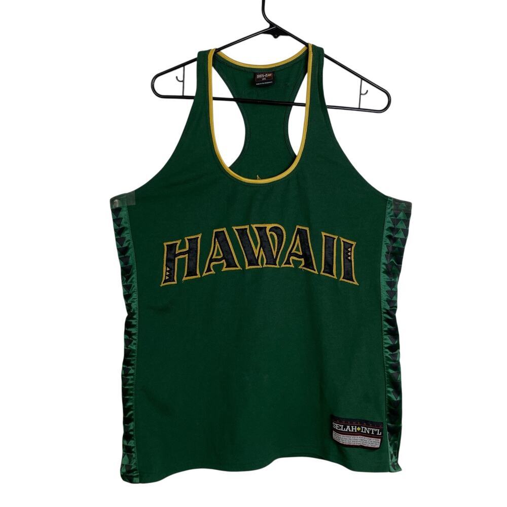Vtg Selah Intl International Hawaii Basketball Jersey 2XL Mens Green Embroidered